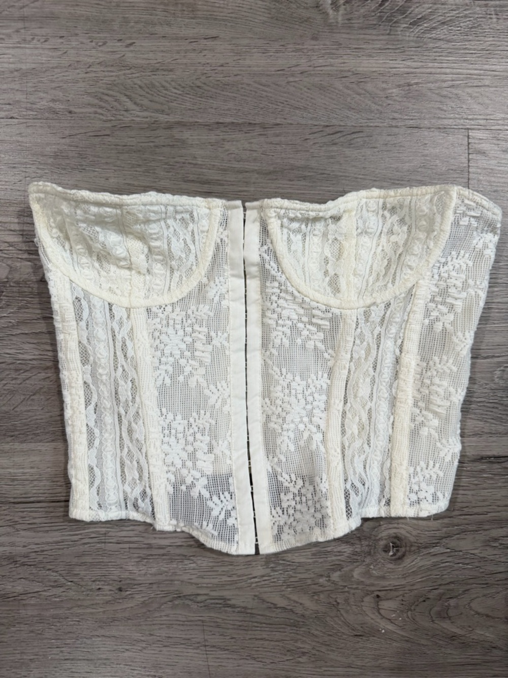Zara Médium Ivory Lace Bustier Corset Top